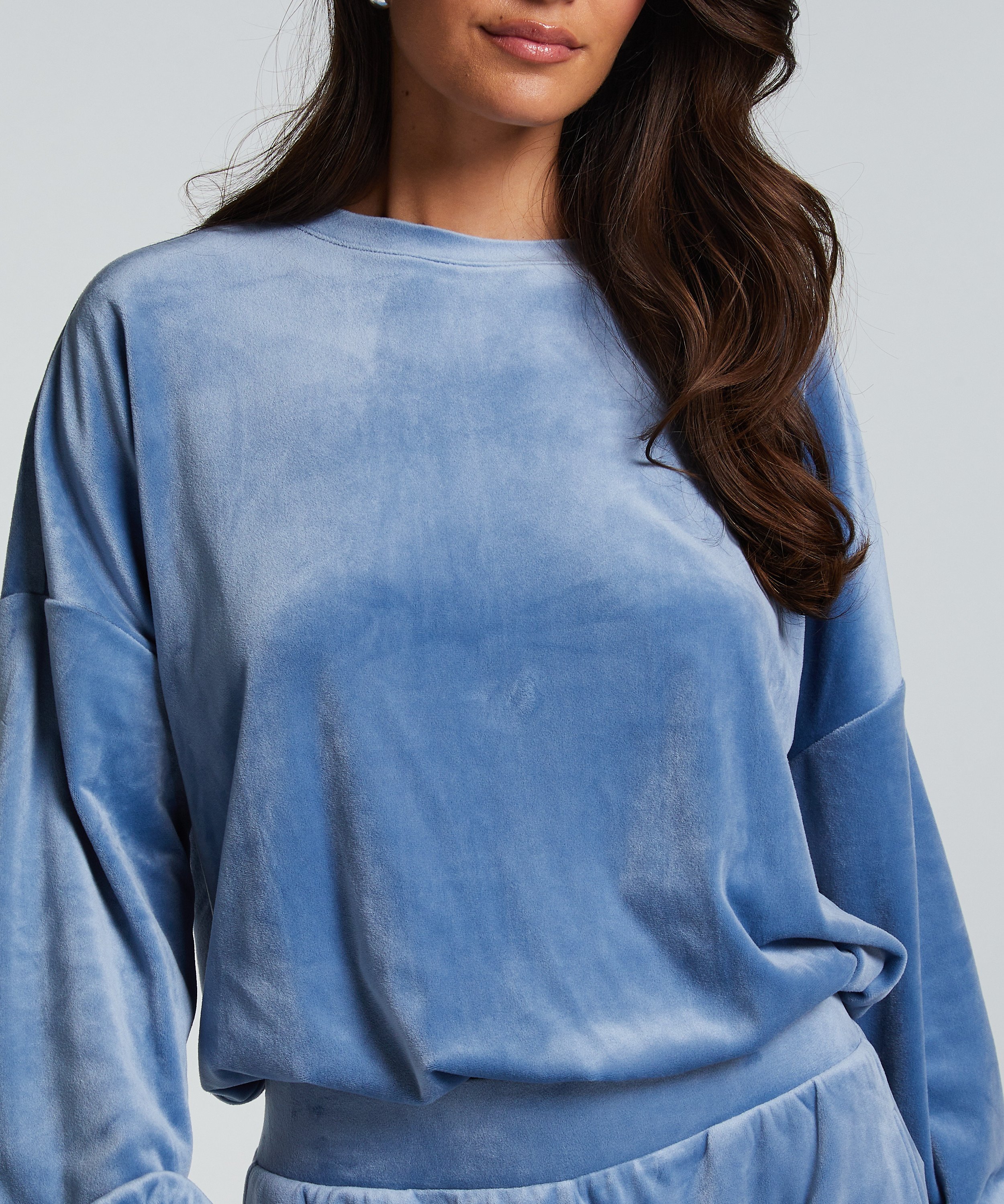 Velours Top, Blauw, main