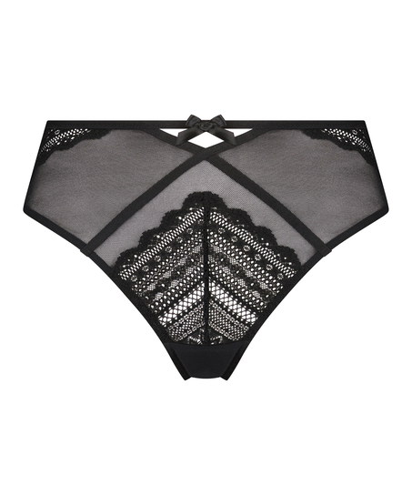 Slip br&eacute;silien taille haute Mahina, Noir