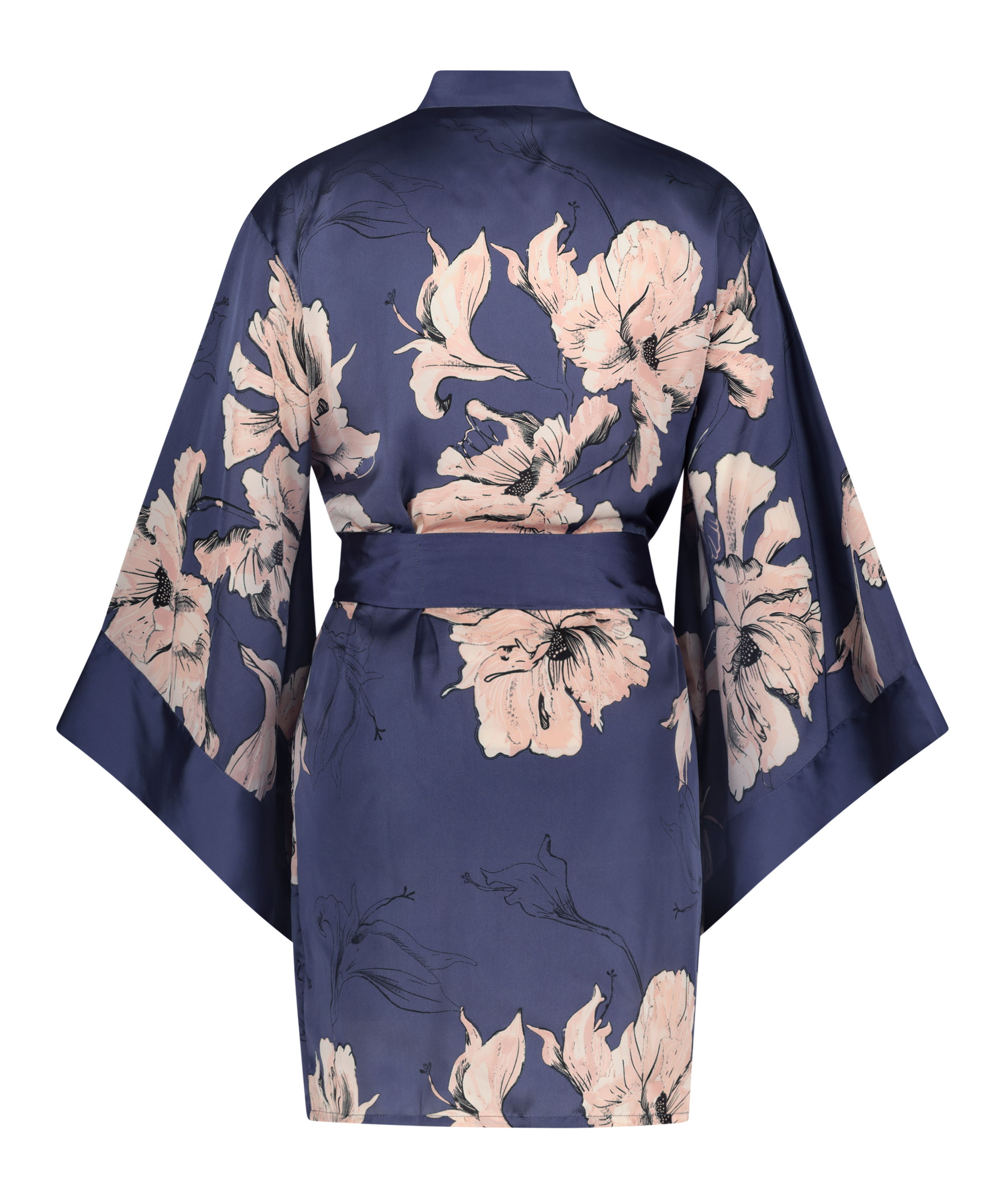 Kimono Satijn Bloom, Blauw, main