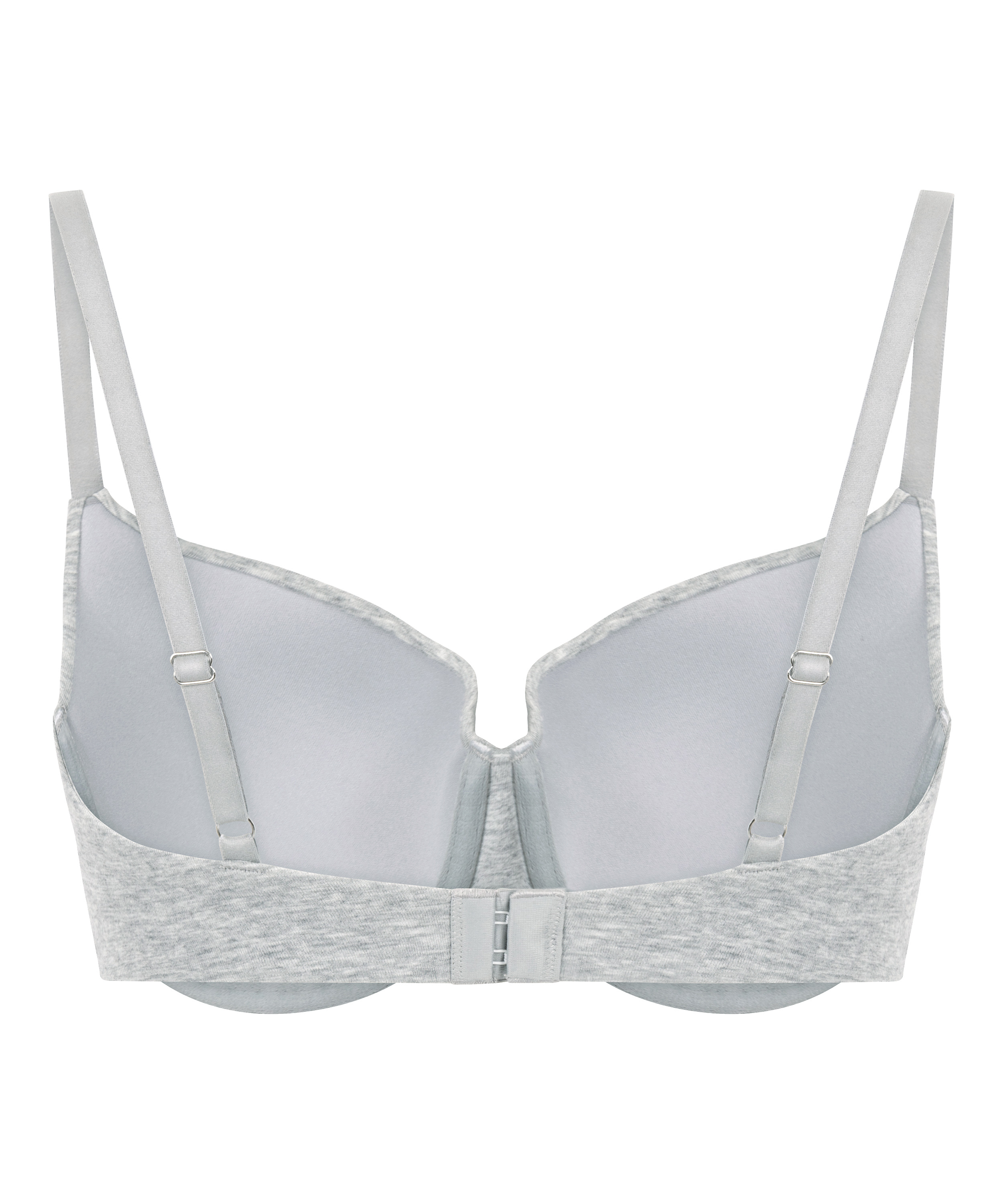 Soutien-gorge &agrave; armatures rembourr&eacute; en coton, Gris, main
