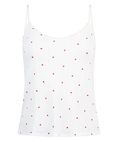 Top cami Lace, Wit