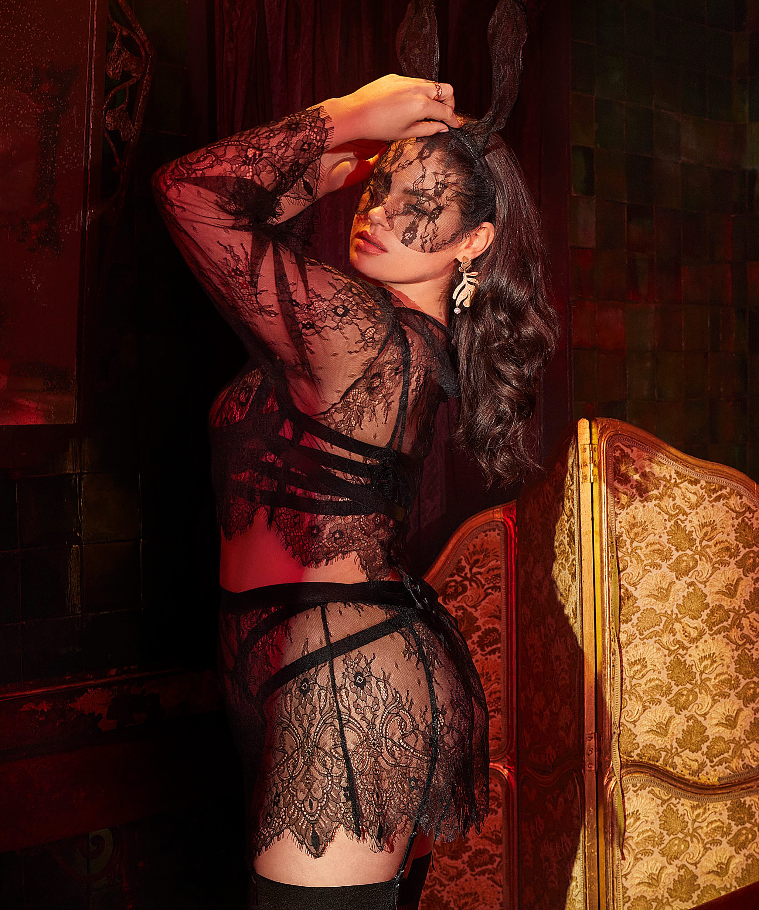 Rok Lace, Zwart, main