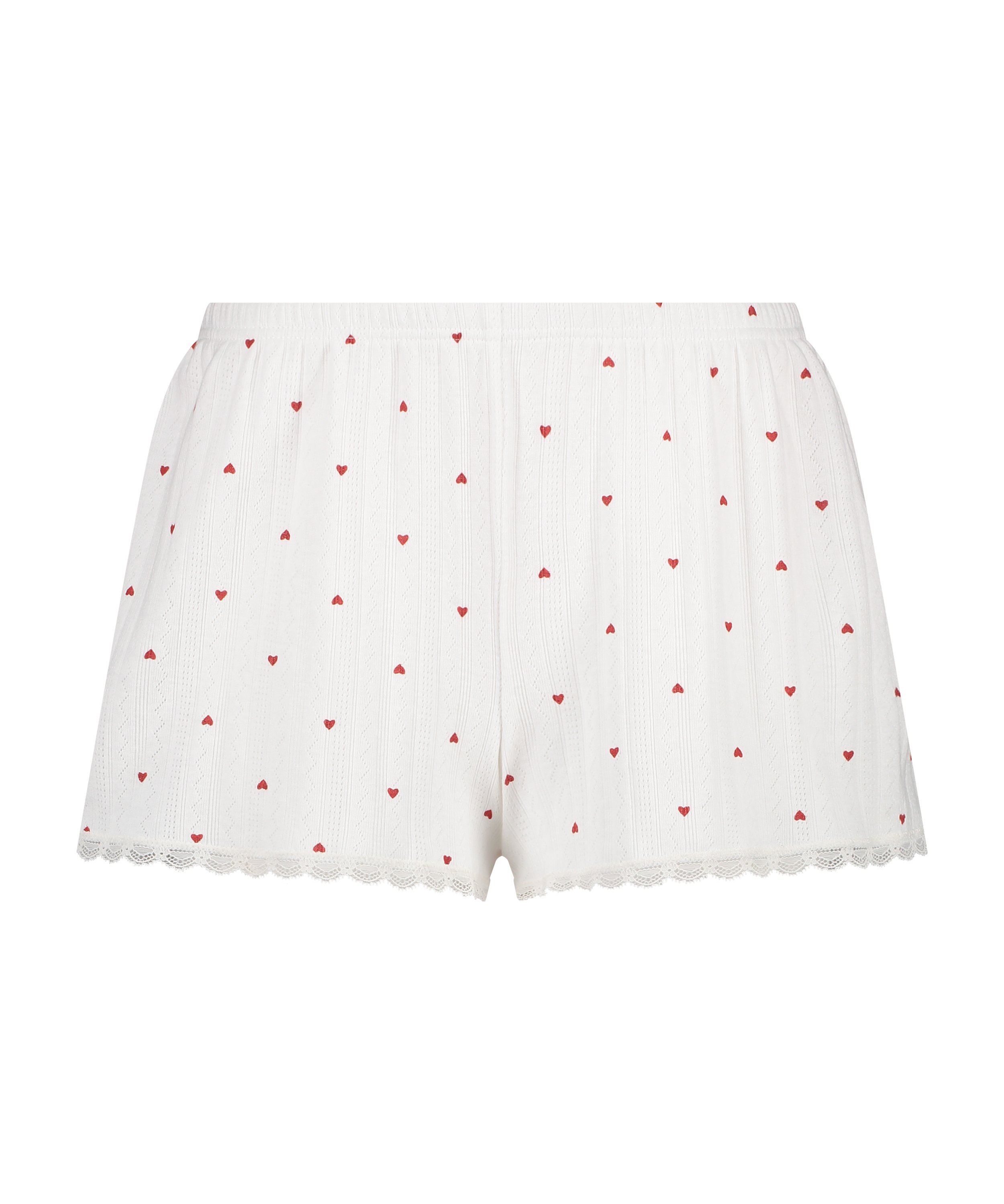 Pyjama shorts Pointelle, Wit, main