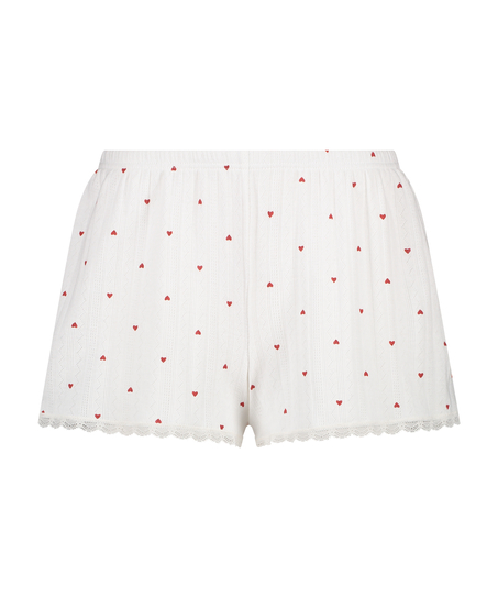 Pyjama shorts Pointelle, Wit