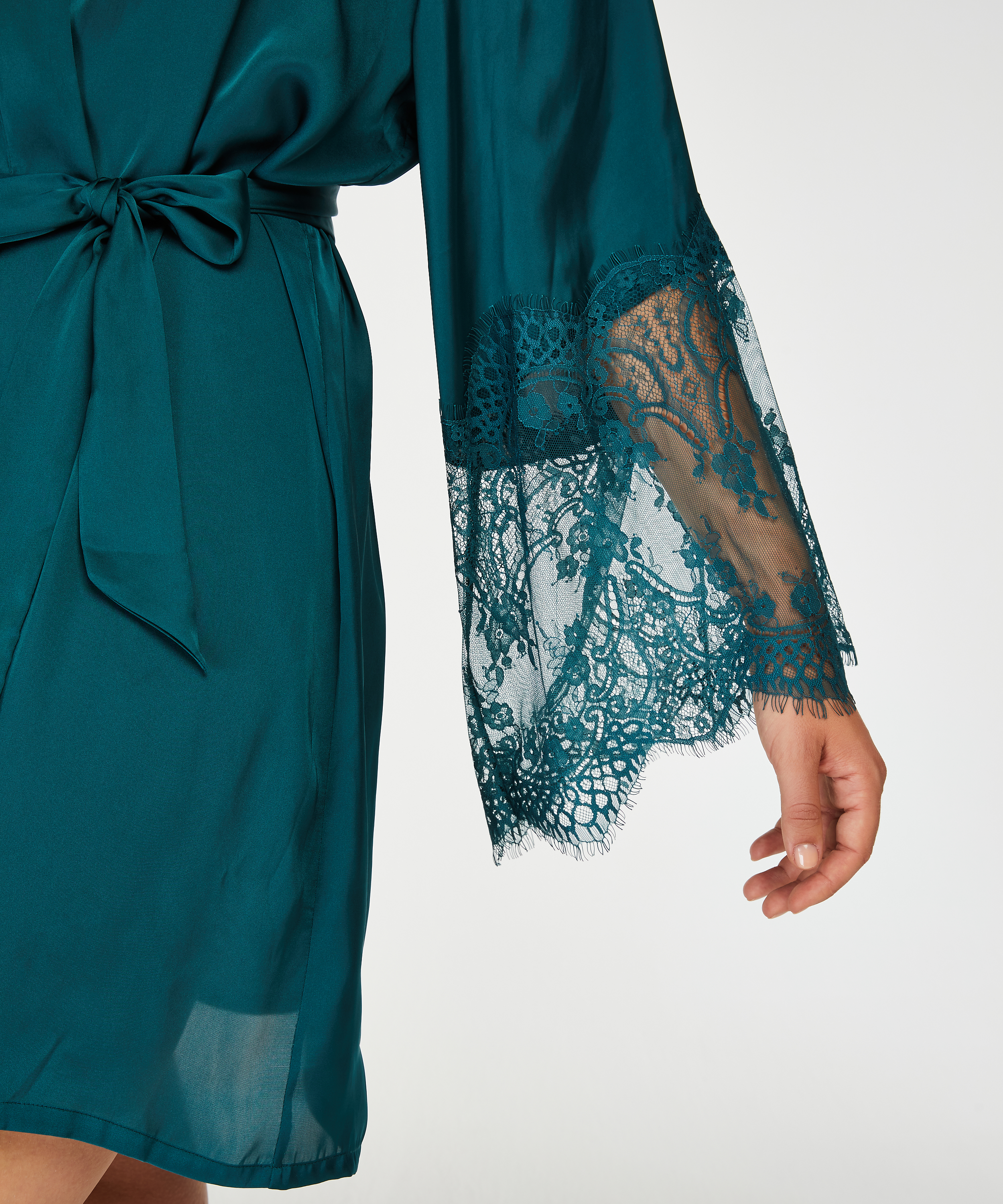 Kimono Satin, Blauw, main