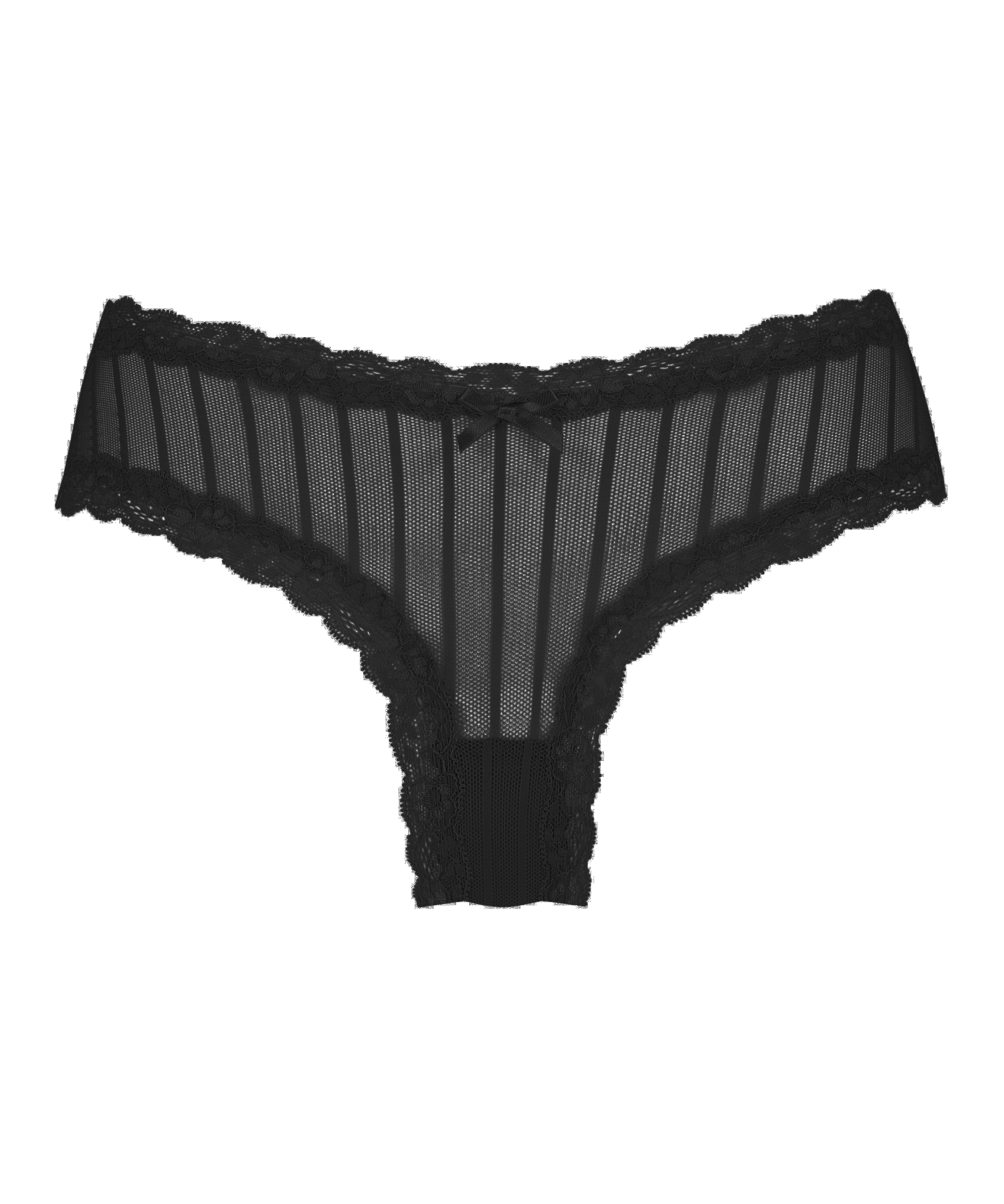 Slip br&eacute;silien V-shape mesh, Noir, main