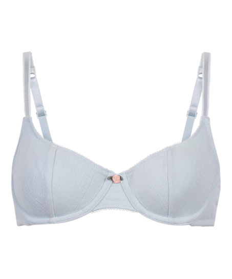 Soutien-gorge &agrave; armatures non-rembourr&eacute; Pointelle, Bleu