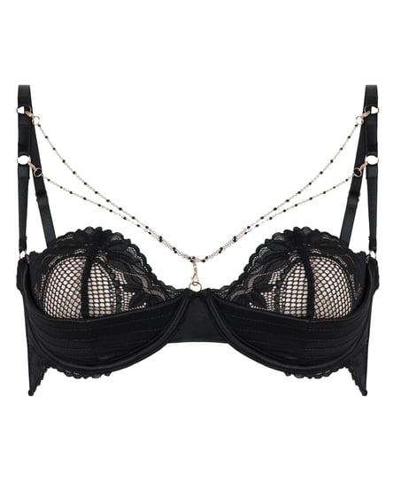 Soutien-gorge rembourré demi-bonnet à armatures préformé Belladonna, Noir
