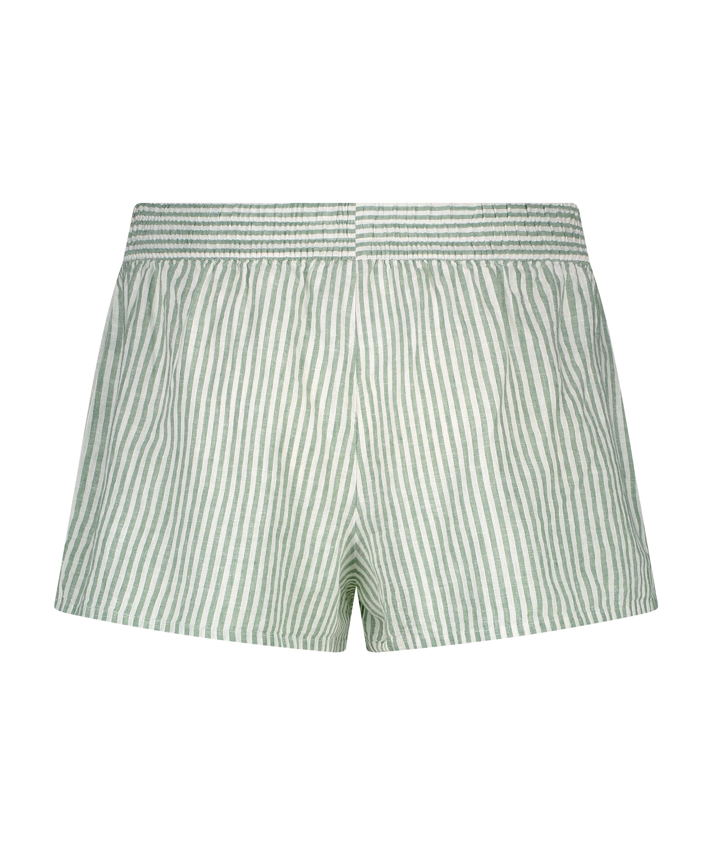 Pyjama shorts Linnen, Groen, main