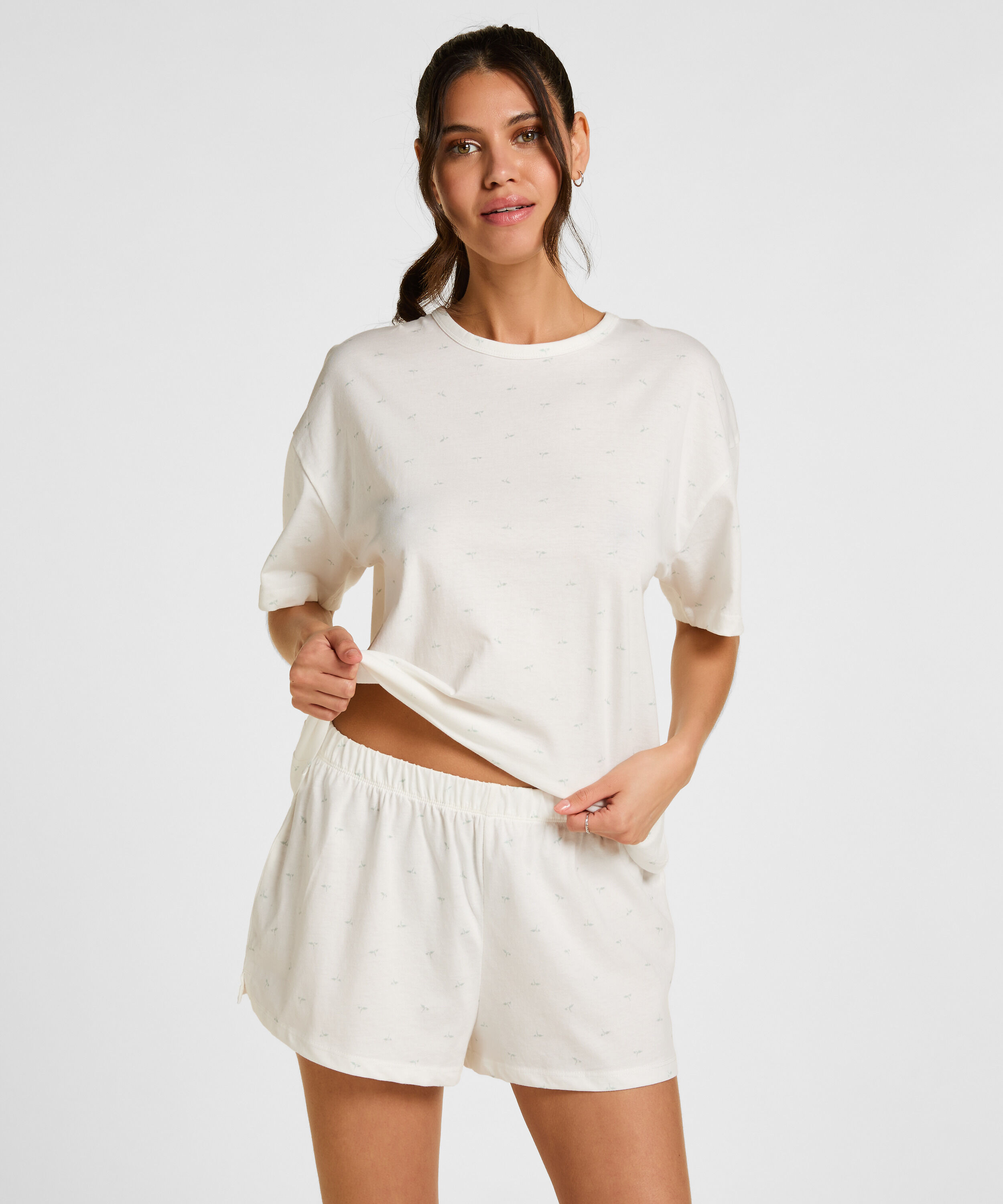 Pyjama set katoen, Wit Pyjama set katoen, Wit