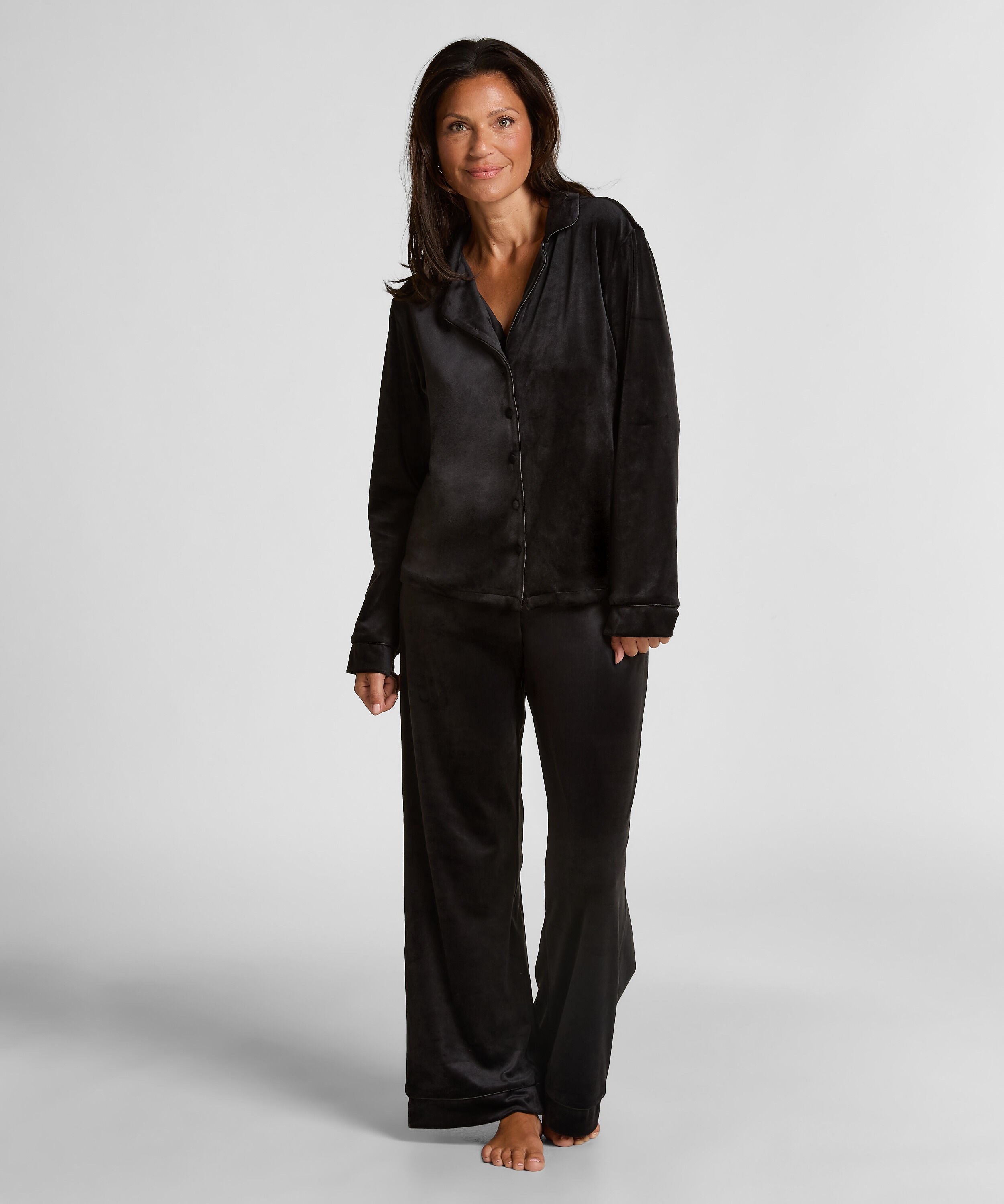 Pantalon de pyjama Velours, Noir