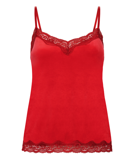 Cami top Velours Lace, Rood