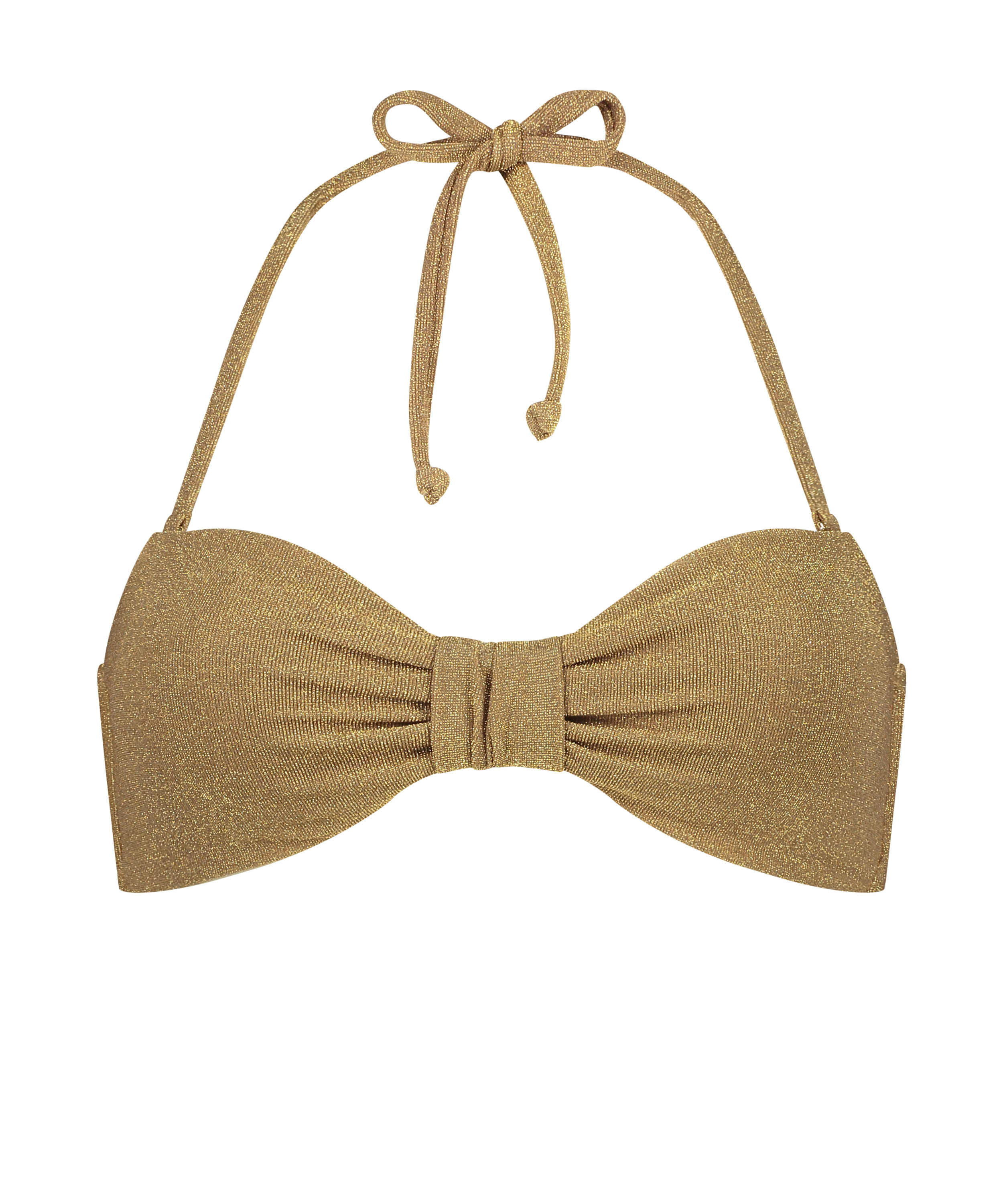 Haut de bikini bandeau Goldie Shimmer, Jaune, main