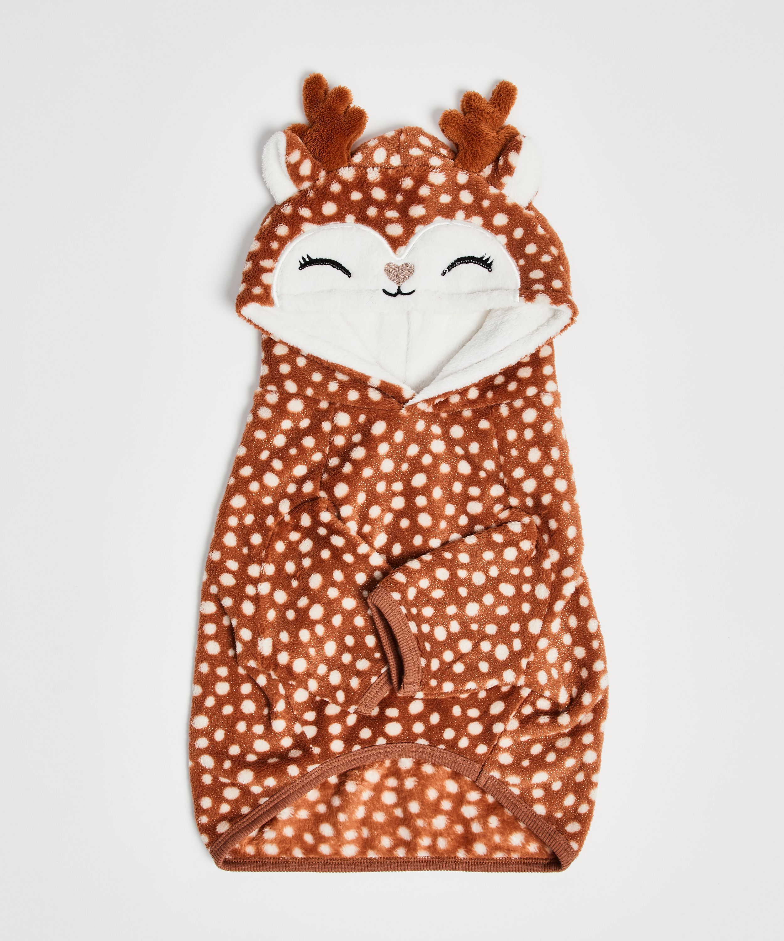 Fleece honden onesie, Bruin, main