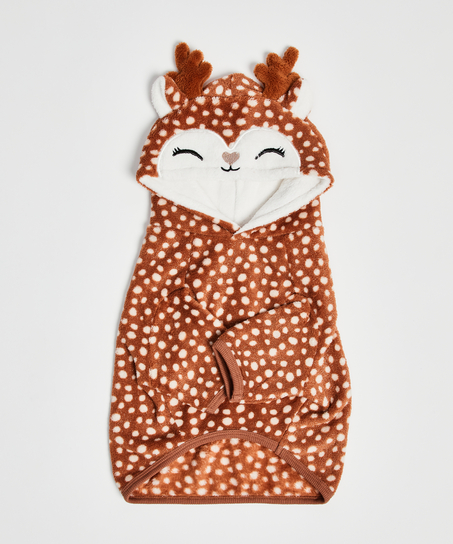 Fleece honden onesie, Bruin