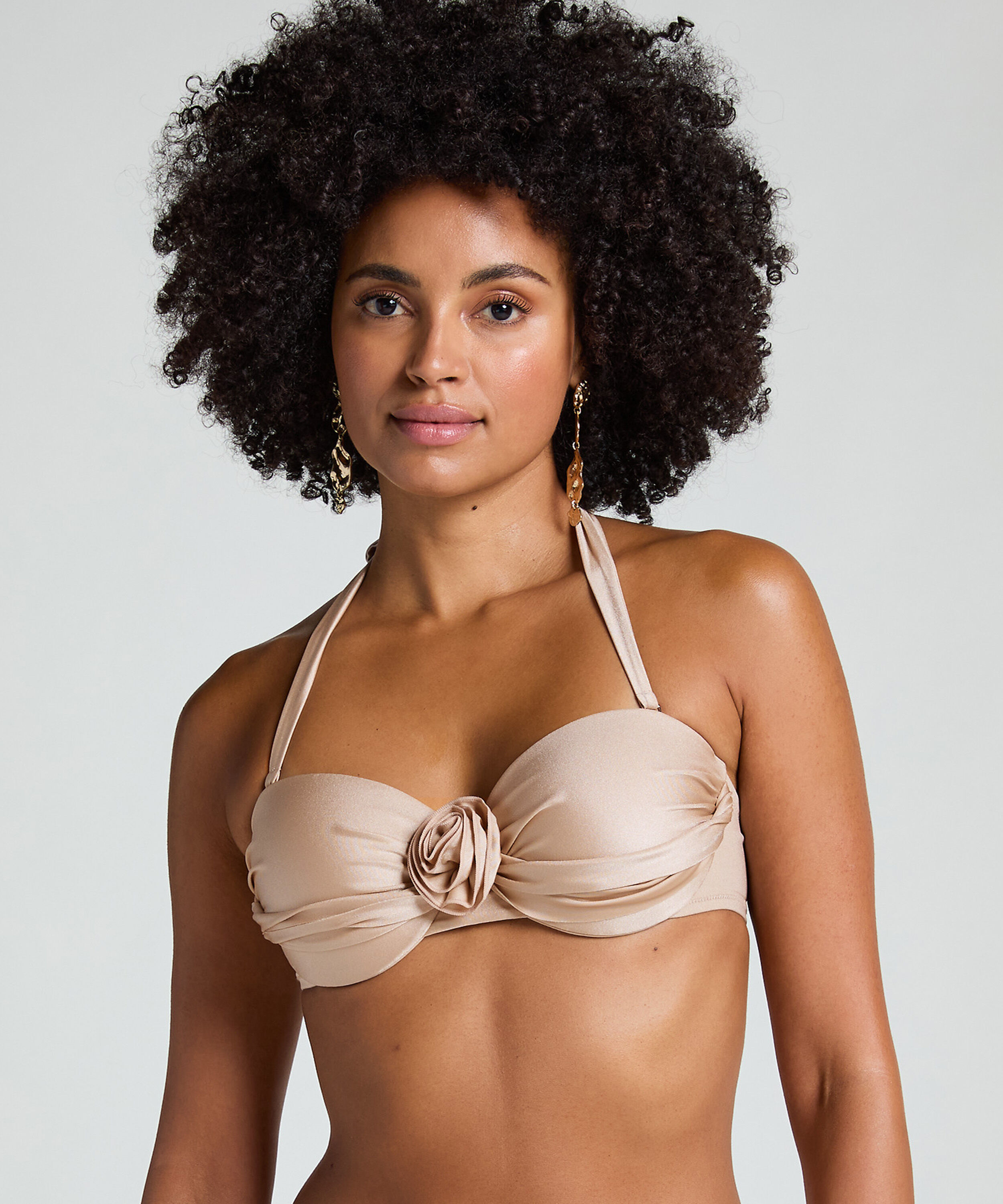 Haut de bikini bandeau Lima, Beige