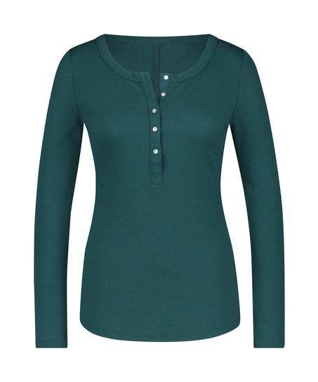 Pyjamatop lange mouwen, Blauw