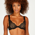 Soutien-gorge non rembourr&eacute; &agrave; armatures Hana, Noir