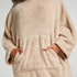 Snuggle Fleece Jurk Lounge, Beige