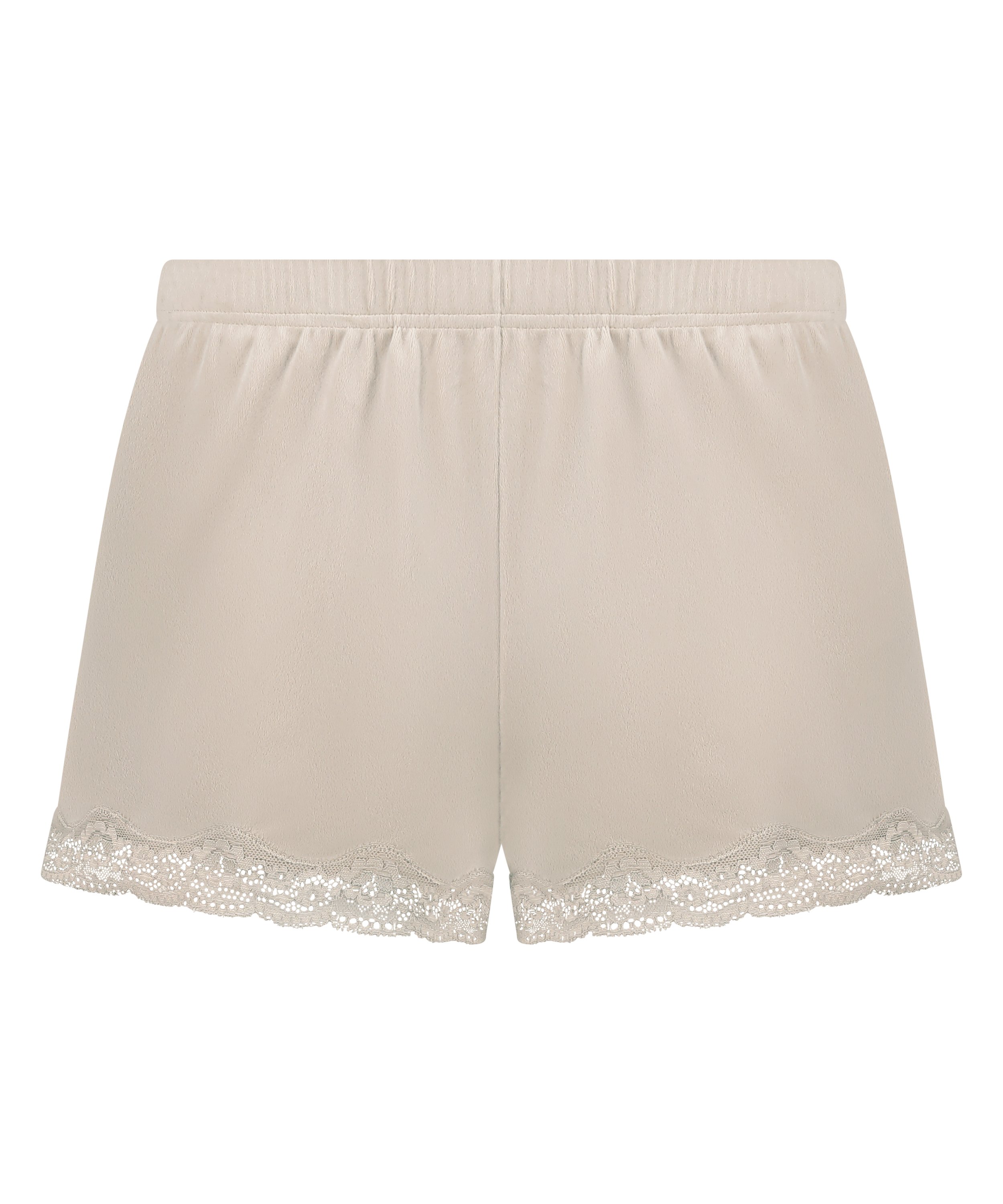 Short en velours à dentelle, Beige, main