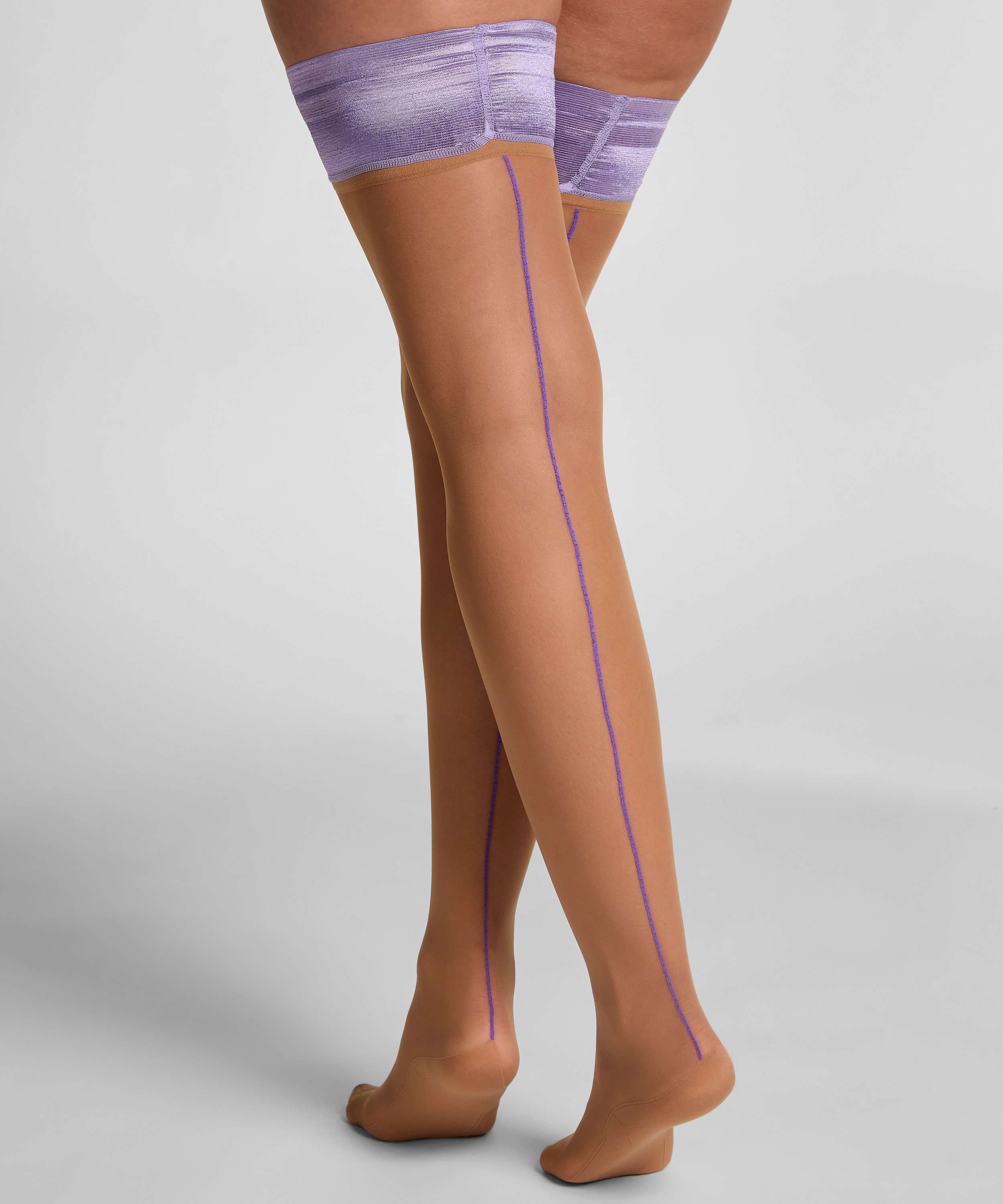 Stay-ups 15 Denier Backseam, Paars, main