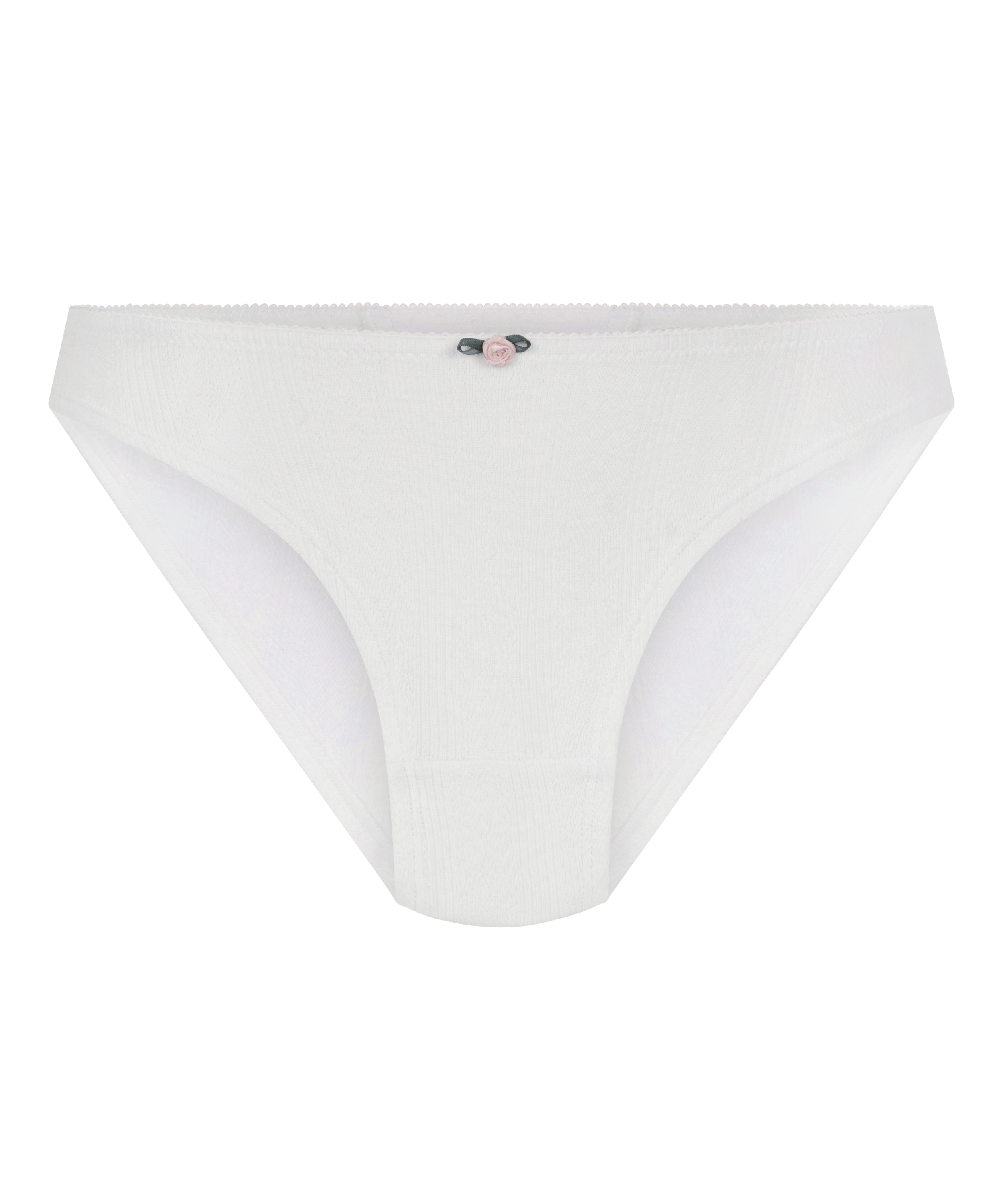 Culotte br&eacute;silienne Pointelle, Blanc, main