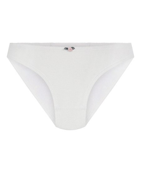 Culotte br&eacute;silienne Pointelle, Blanc