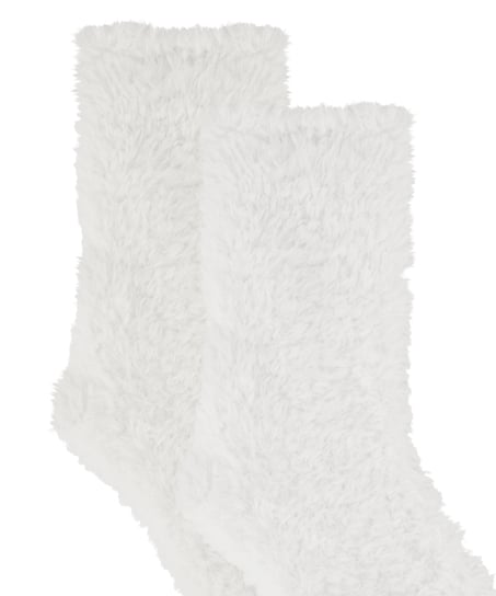 1 paar gebreide sokken, Wit