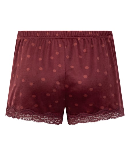 Short velours dentelle, Pourpre