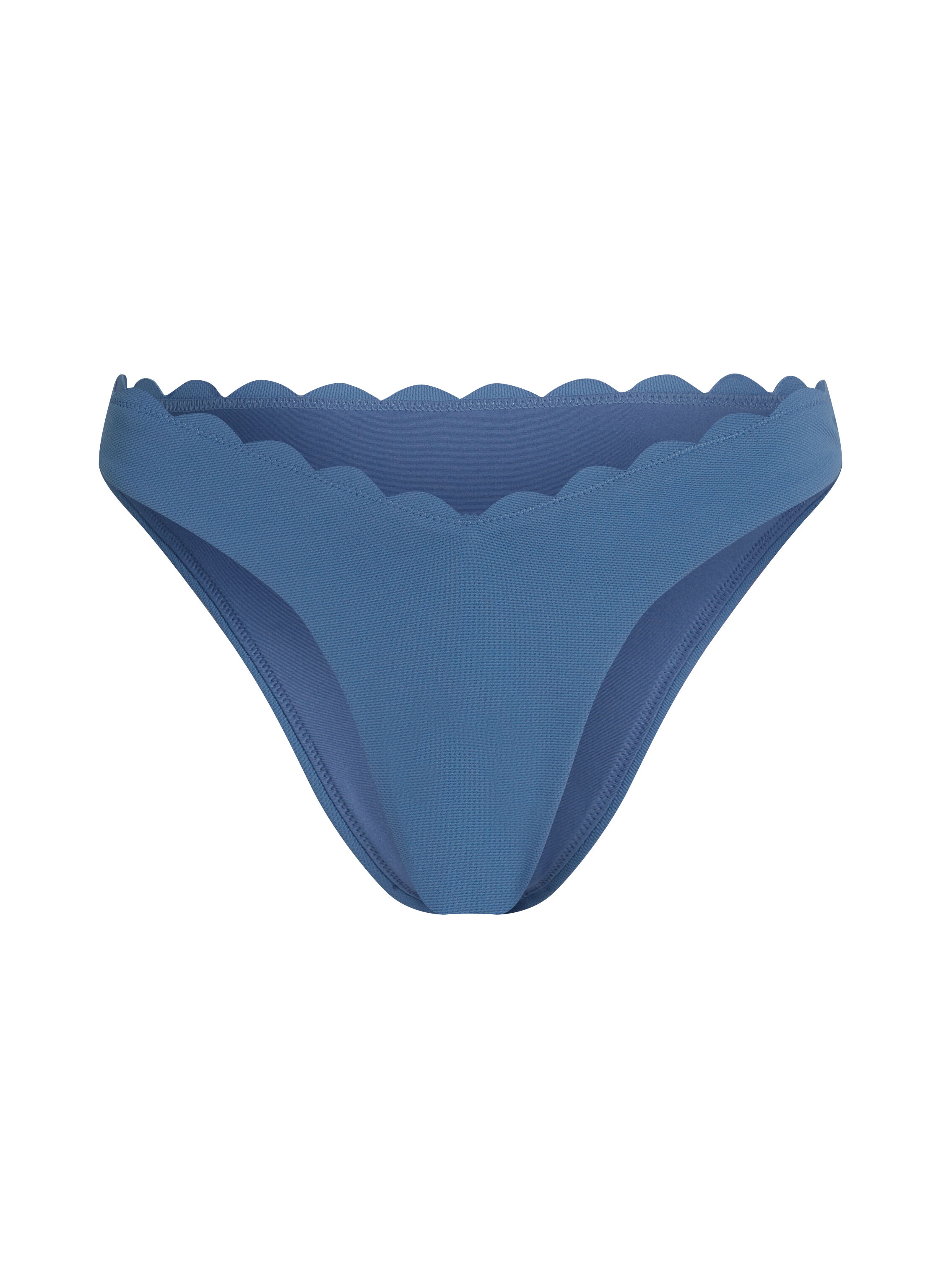 Hoog uitgesneden Bikinibroekje Scallop, Blauw