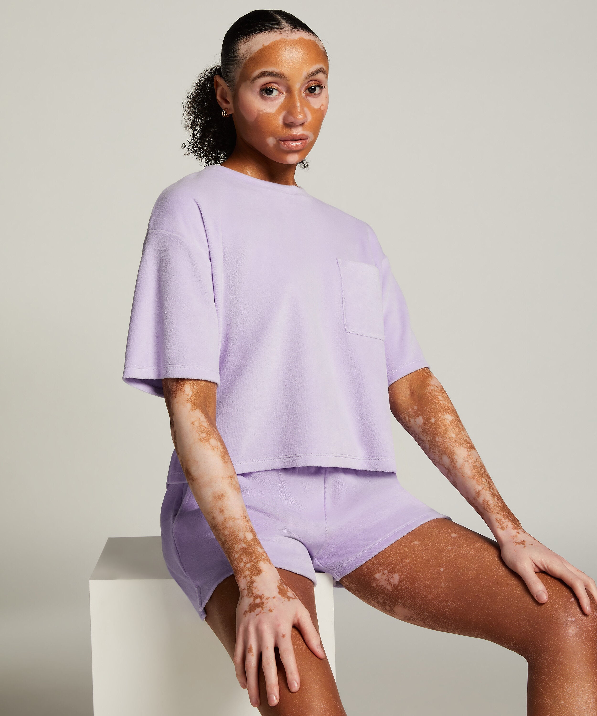 Short Velours Pocket, Pourpre