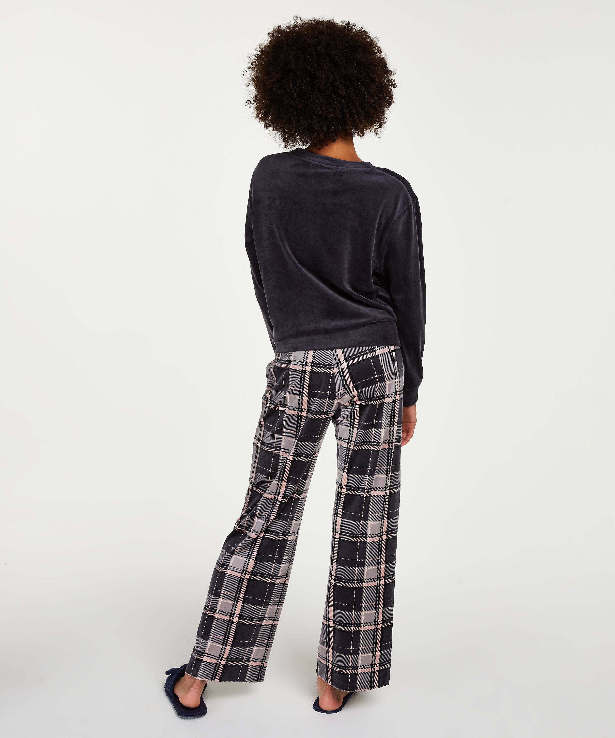 Velours pyjamaset, Grijs, main