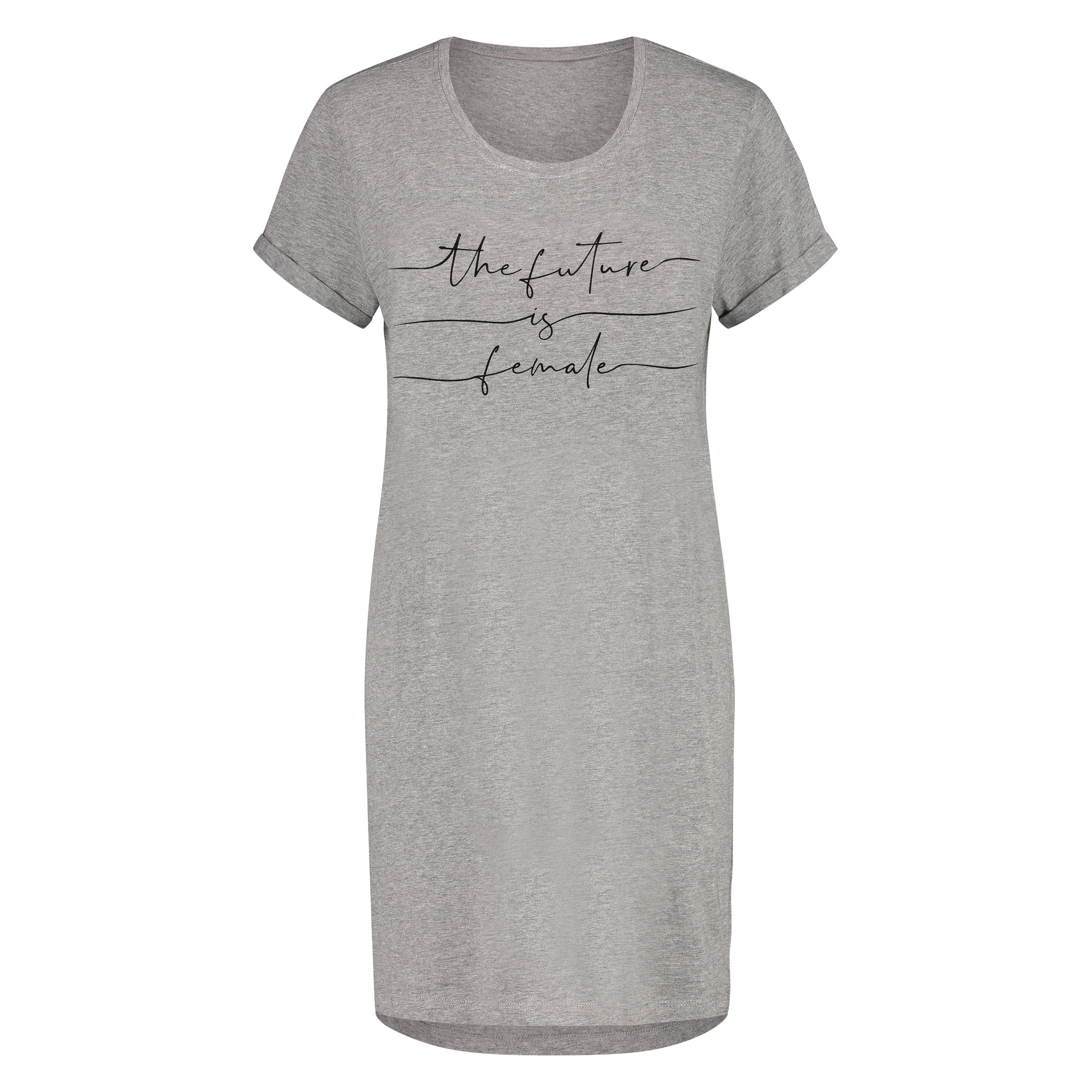 Nachthemd Ronde hals, Grijs, main