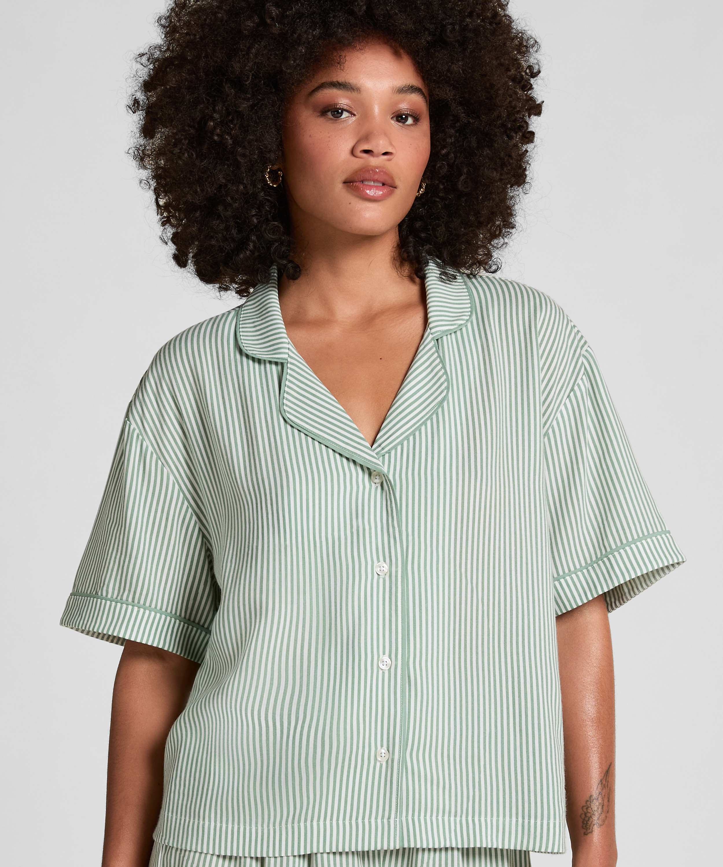 Veste tiss&eacute;e &agrave; manches courtes, Vert, main