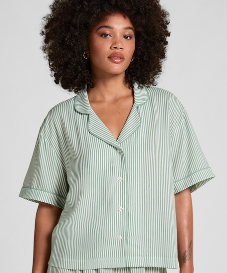 Veste tiss&eacute;e &agrave; manches courtes, Vert