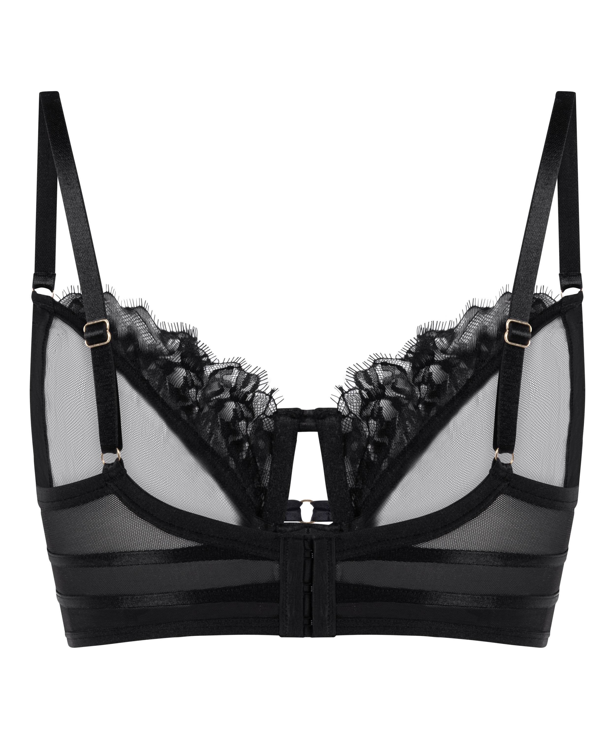 Soutien-gorge &agrave; armatures non-rembourr&eacute; longline Nienke, Noir, main