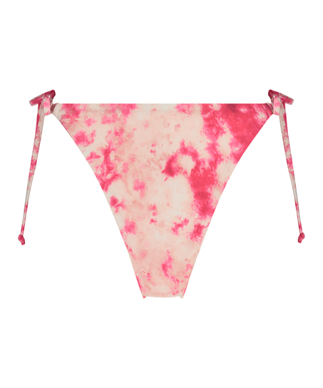 Bas de bikini jambes hautes Tie Dye, Rose