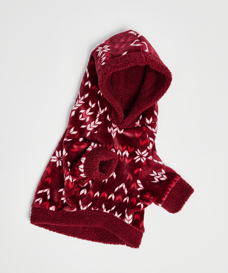 Fleece honden onesie, Rood