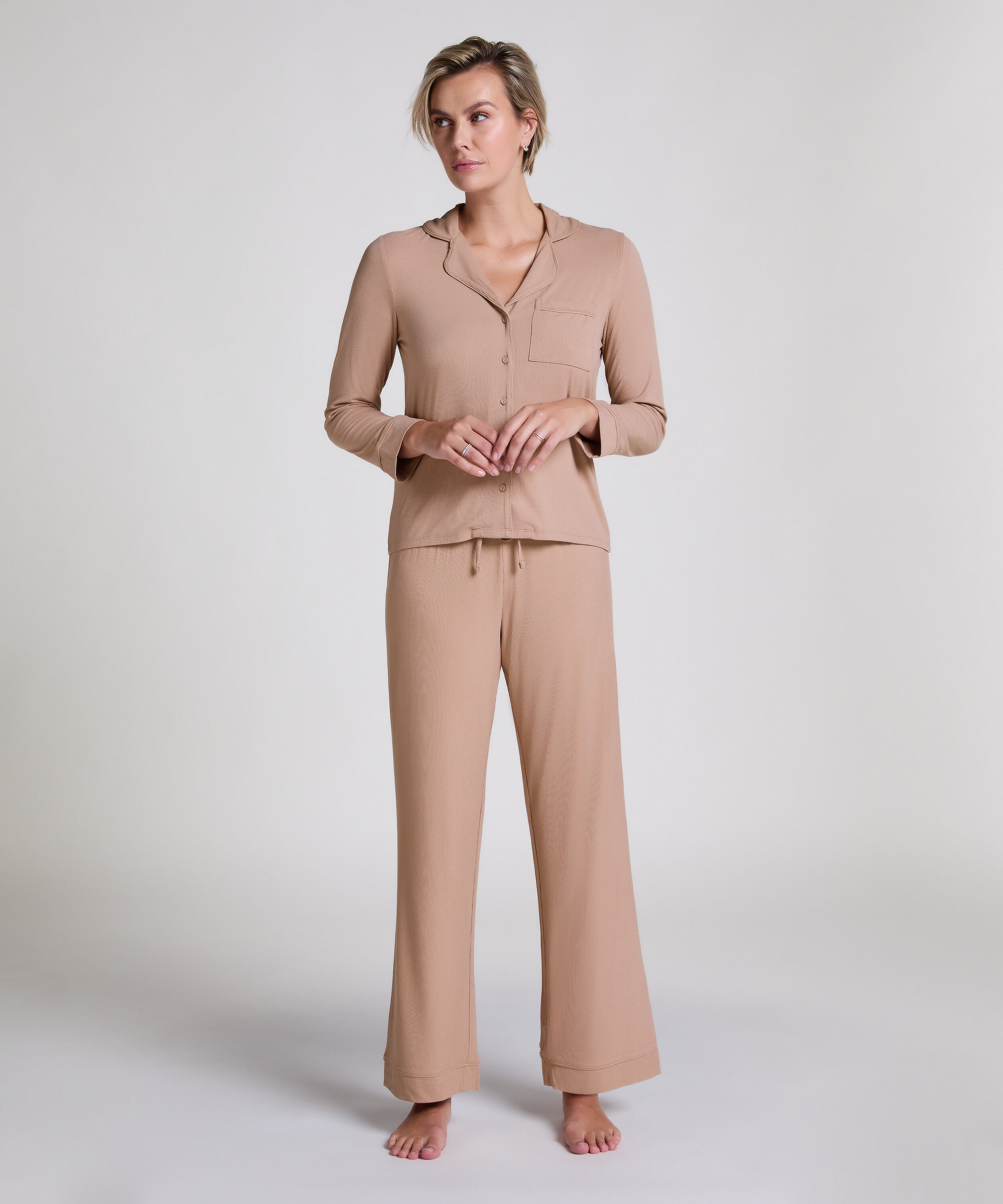Pantalon côtelé Essential Petite, Beige