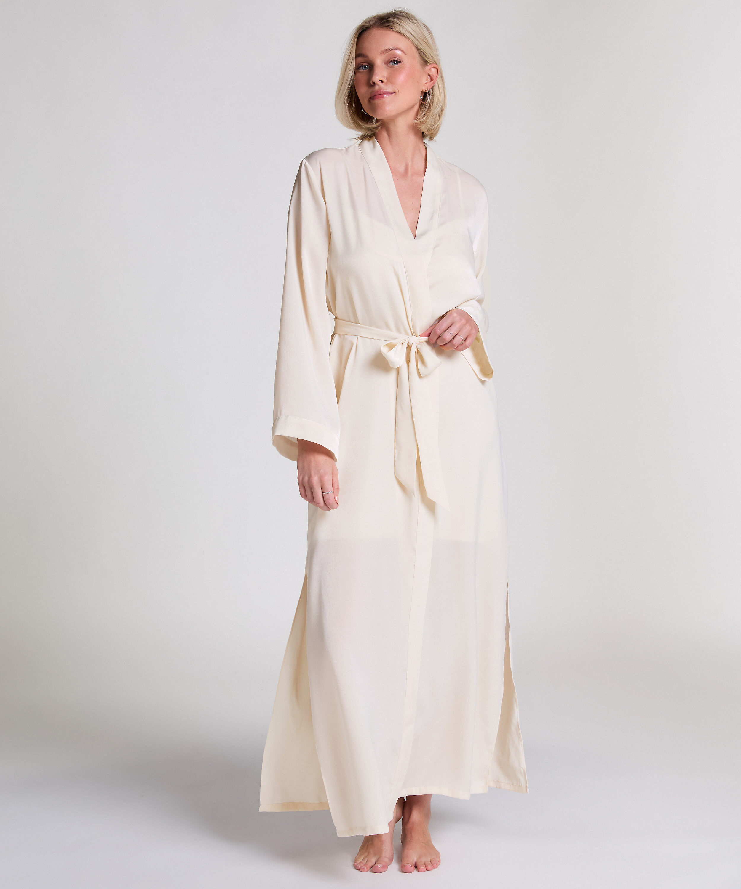 Kimono Satin, Blanc