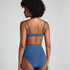Scallop Bikinibroekje met Hoge Taille, Blauw