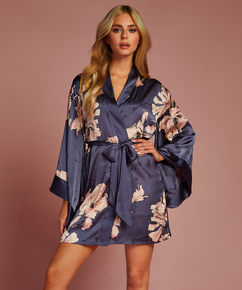 Kimono Satin Bloom, Bleu