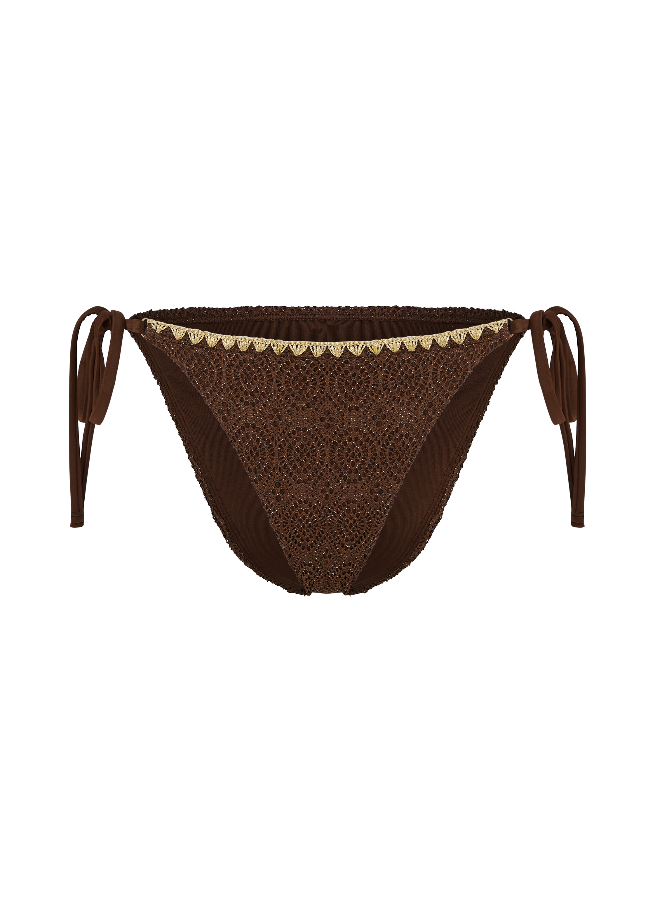 Cheeky Tanga Bikinibroekje Crochet, Bruin, main