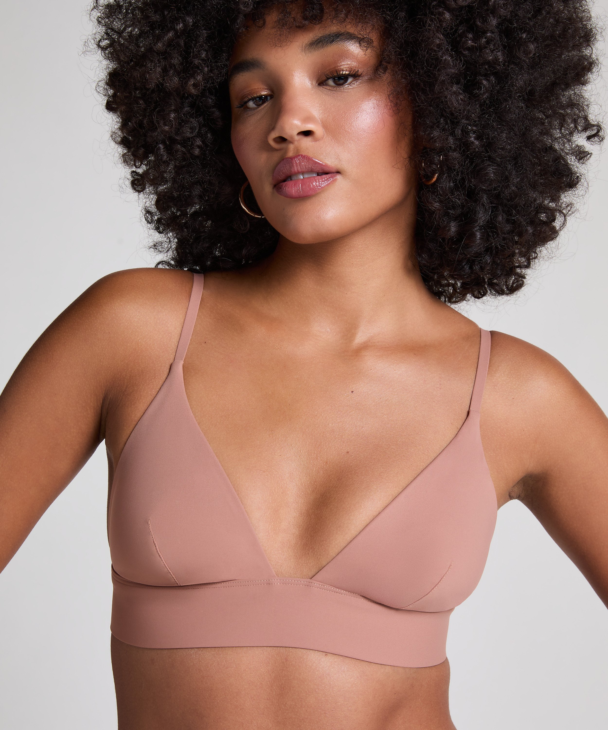 Triangel bralette Smooth, Bruin, main