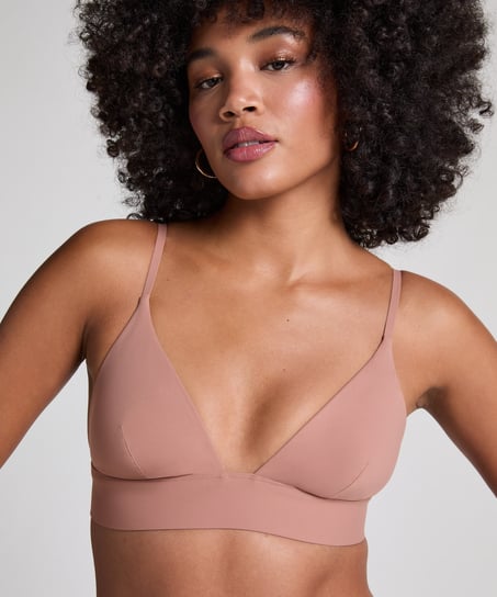Triangel bralette Smooth, Bruin