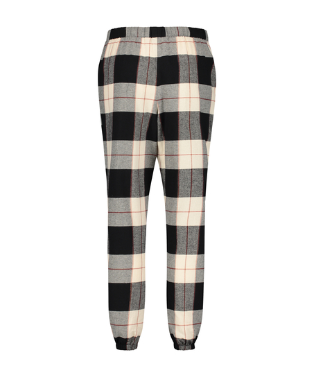 Pyjamabroek Twill Check, Zwart