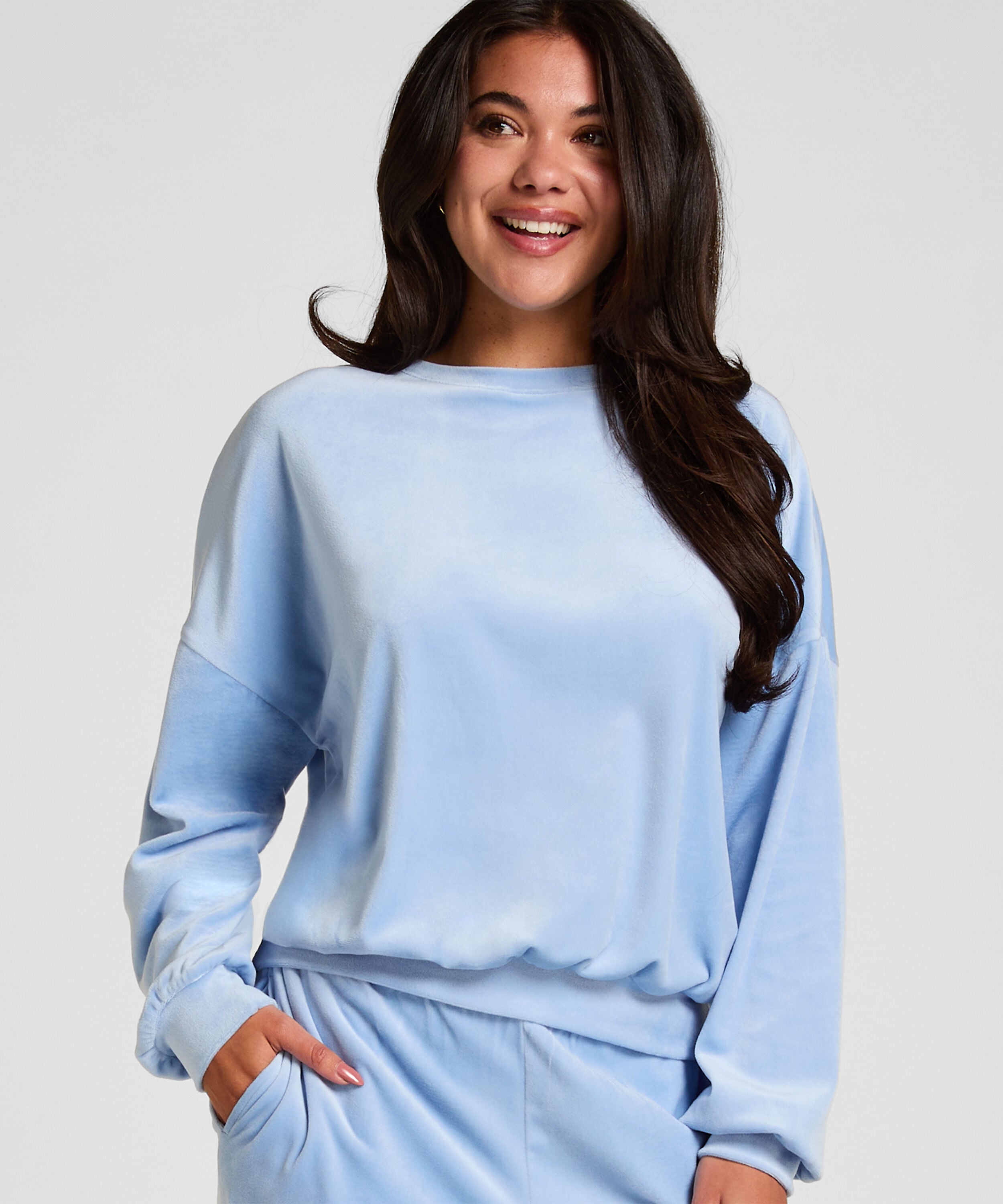 Velours Top, Blauw
