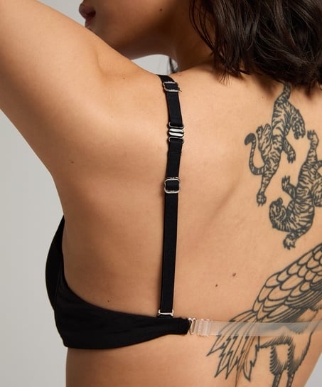Soutien-gorge à armatures préformé Transparent Back Multiway, Noir