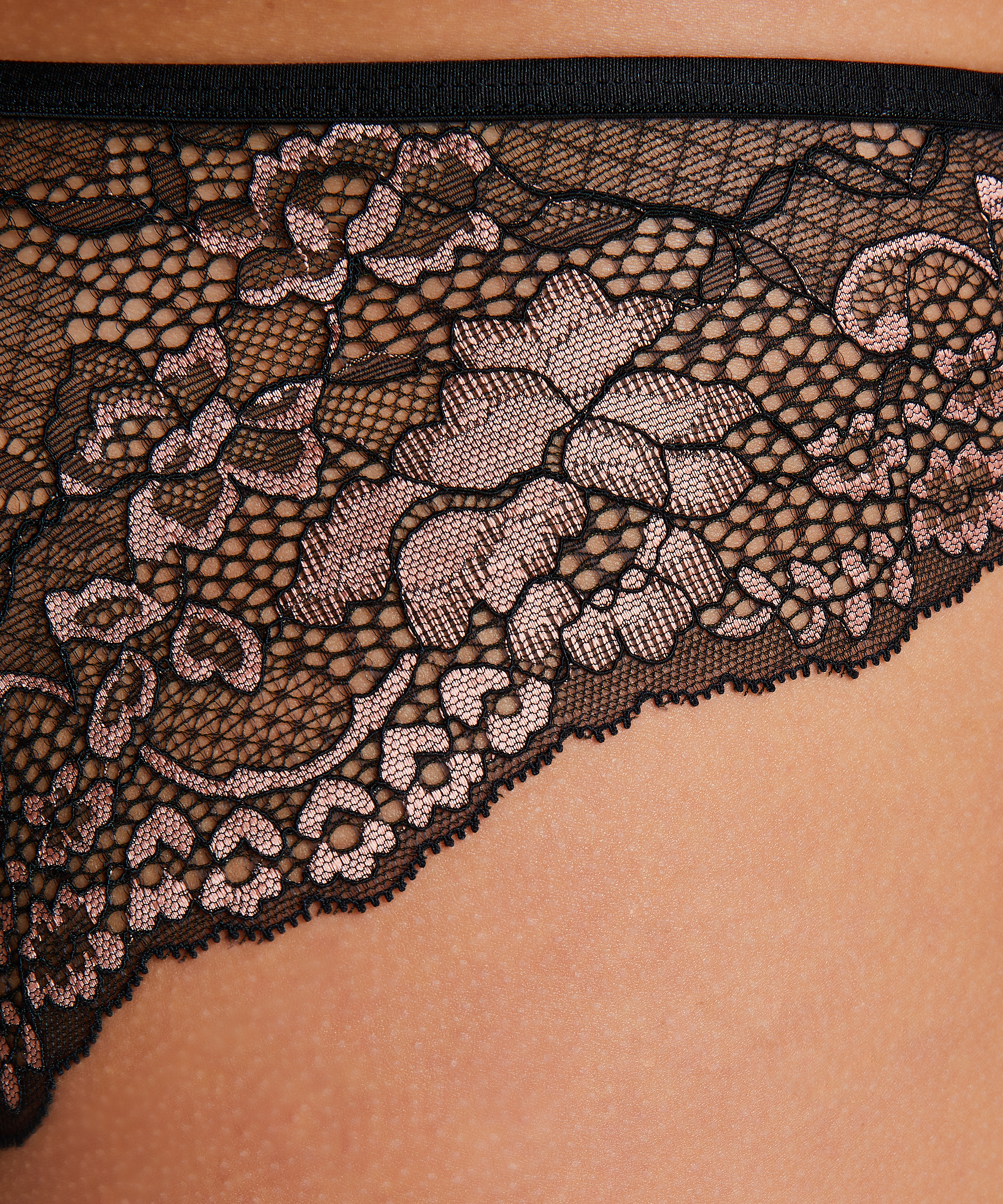 Slip brésilien Halo, Noir, main