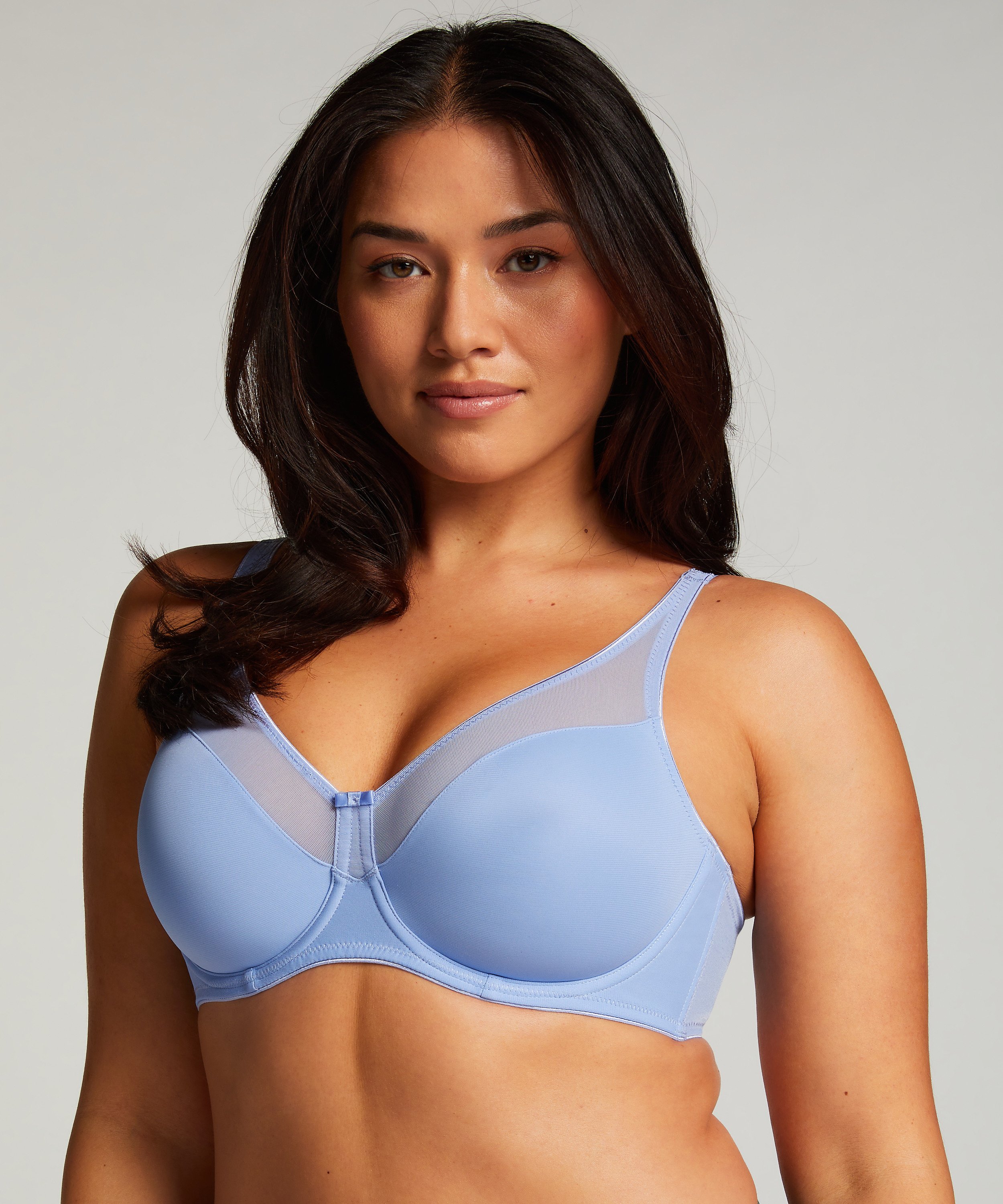 Soutien-gorge à armatures non-préformé minimiseur Nina, Bleu, main